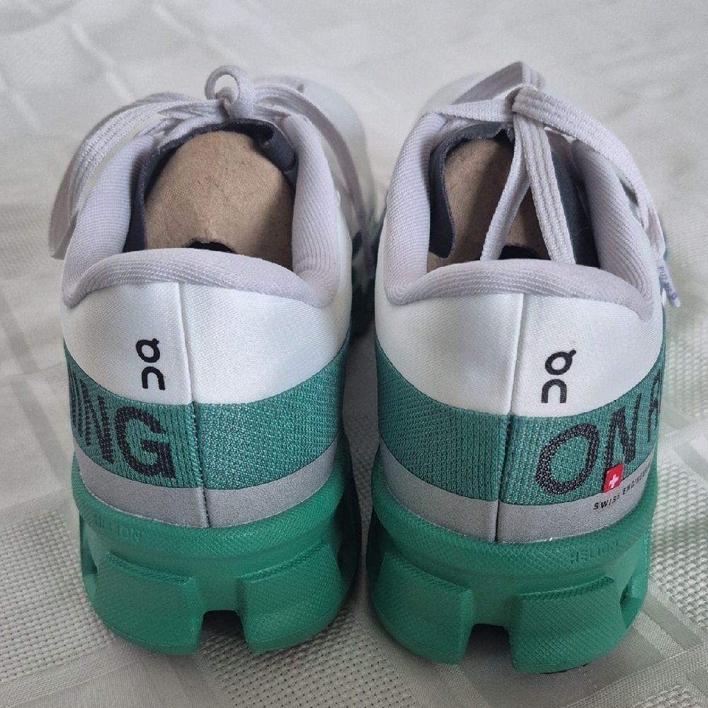On Running White and Teal Women's Sneakers - Picture 5 of 16